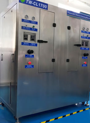 Equipamento de limpeza totalmente pneumático com estêncil rotativo